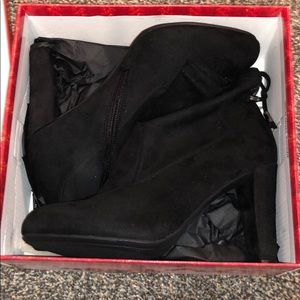 Brand new black booties still in box!